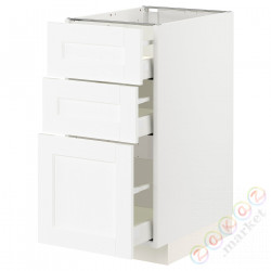 ⭐METOD / MAXIMERA⭐Напольный шкаф с 3 ящики, белый Enköping/белый имитация дерева, 40x60 cm⭐ИКЕА-69473426