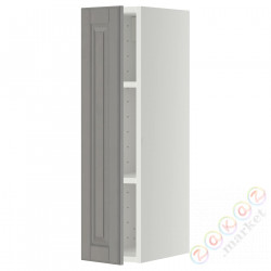 ⭐METOD⭐Навесной шкаф с полками, белый/Bodbyn Серый, 20x80 cm⭐ИКЕА-09462911