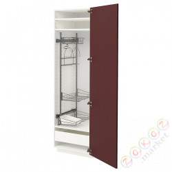 ⭐METOD / MAXIMERA⭐Высокие шкафы/домашний интерьер, белый Kallarp/темно-красно-коричневый блеск, 60x60x200 cm⭐ИКЕА-49327233