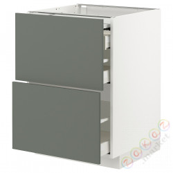 ⭐METOD / MAXIMERA⭐Кабинет ул. сwysuwanym blatem/3шу, белый/Bodarp серо-зеленый, 60x60 cm⭐ИКЕА-29433003