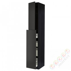 ⭐METOD / MAXIMERA⭐Sза wys сwys 1Drz/4шу, черный/Nickebo матантрацит, 40x60x240 cm⭐ИКЕА-99498821