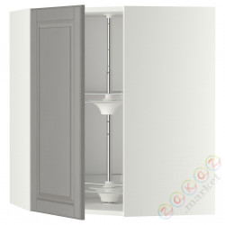 ⭐METOD⭐Шкаф навесной угловой с каруселью, белый/Bodbyn Серый, 68x80 cm⭐ИКЕА-39120167