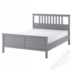 ⭐HEMNES⭐Łóżko, Серый bejcowане/Åkrehamn средняя твердость, 140x200 cm⭐ИКЕА-89543334