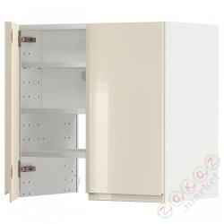 ⭐METOD⭐Шкаф okaнадa сполка/Drzс упражнениями, белый/Voxtorpглянцевый светло-бежевый, 60x60 cm⭐ИКЕА-29505274