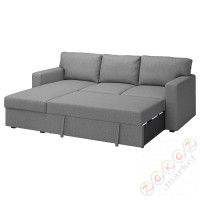 ⭐BARSLOV⭐3-диван-кровать os с шезлонгом, Tibbleby бежевый/Серый⭐ИКЕА-80541594