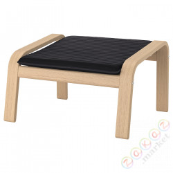 ⭐POANG⭐Подставка для ног, дубовый шпон, беленый/Книса черная⭐ИКЕА-19287484