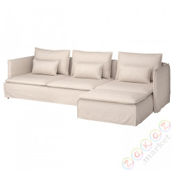⭐SODERHAMN⭐Диван 4-пассажир с шезлонгом, Gransel естественный⭐ИКЕА-79502292
