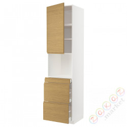 ⭐METOD / MAXIMERA⭐Обувь для микрокомбо дверь/3шу, белый/Voxtorpподражание. дуб, 60x60x240 cm⭐ИКЕА-19538114