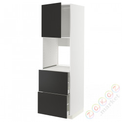 ⭐METOD / MAXIMERA⭐Утром доктора/2fr/2в шу, белый/Nickebo матантрацит, 60x60x200 cm⭐ИКЕА-49497503