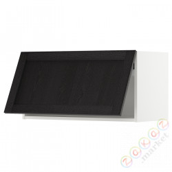 ⭐METOD⭐Шкаф навесной горизонтальный с кнопкой открывания, белый/Lerhyttan черный морилка, 80x40 cm⭐ИКЕА-39394464