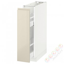 ⭐METOD⭐Кабинет ул./wysuwане wyposażenт.е.доб, белый/Voxtorpглянцевый светло-бежевый, 20x60 cm⭐ИКЕА-79166158