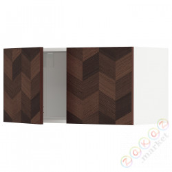 ⭐METOD⭐настенный шкаф/2 дверь, белый Hasslarp/коричневый шаблон, 80x40 cm⭐ИКЕА-09458297