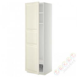 ⭐METOD⭐Высокий шкаф, полки/докторuciany, белый/Bodbyn сливочный, 60x60x200 cm⭐ИКЕА-69456969