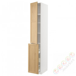 ⭐METOD / MAXIMERA⭐Sза wys 3шу/1d/2половина, белый/Forsbacka дуб, 40x60x240 cm⭐ИКЕА-09509485