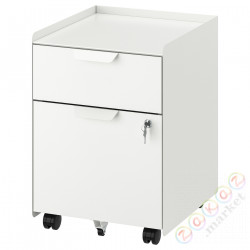 ⭐TROTTEN⭐Комод на колесиках, 2 ящики, белый⭐ИКЕА-20467813