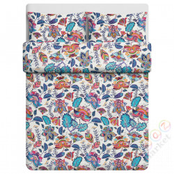 ⭐VITKNAVEL⭐Poszwa na kołdrę i 2 posвызовki, цветок/разноцветный, 200x200/50x60 cm⭐ИКЕА-90540023