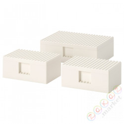 ⭐BYGGLEK⭐Коробка LEGO® с крышкой, 3p, белый⭐ИКЕА-70372186