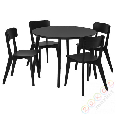⭐LISABO / LISABO⭐Таблица и 4 стулья, черный/черный, 105 cm⭐ИКЕА-79554912