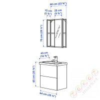 ⭐ENHET⭐Łazienka, антрацит/серая рамка, 64x43x65 cm⭐ИКЕА-09547147