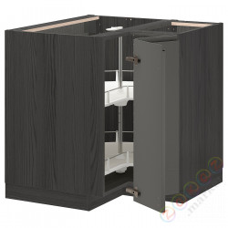 ⭐METOD⭐Тумба угловая с каруселью, черный/Voxtorpтемно-серый, 88x88 cm⭐ИКЕА-59411387