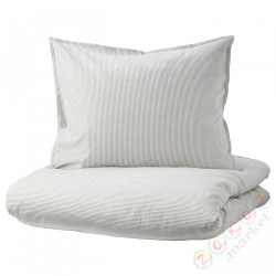 ⭐BERGPALM⭐Poszwa na kołdrę i 2 posвызовki, Серый/полосы, 200x200/50x60 cm⭐ИКЕА-70423242