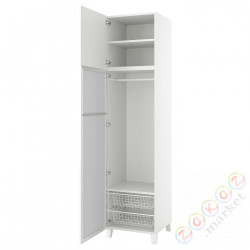 ⭐PLATSA⭐Гардероб/2 дверь, белый STRAUMEN стакан lustrzане/FONNES белый, 60x57x251 cm⭐ИКЕА-19430811