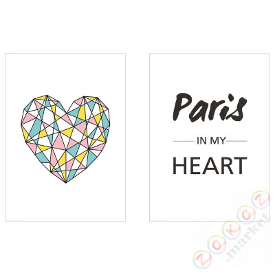 ⭐BILD⭐Плакат, Love Paris, 50x70 cm⭐ИКЕА-60446852