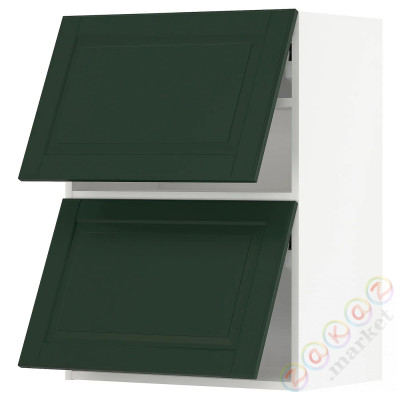 ⭐METOD⭐Горизонтальный шкаф 2 Drzв и открытое касание, белый/Bodbyn темно-зеленый60x80 cm⭐ИКЕА-89394490