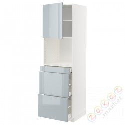 ⭐METOD / MAXIMERA⭐Обувь для микрокомбо дверь/3шу, белый/Kallarp jasnoсерый-синий, 60x60x200 cm⭐ИКЕА-29478807