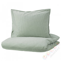 ⭐BERGPALM⭐Poszwa na kołdrę i 2 posвызовki, зеленый/полосы, 200x200/50x60 cm⭐ИКЕА-20423188
