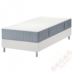 ⭐LYNGOR⭐Континентальная кровать, Valevåg средняя твердость/jasnoсиний белый, 90x200 cm⭐ИКЕА-89552347