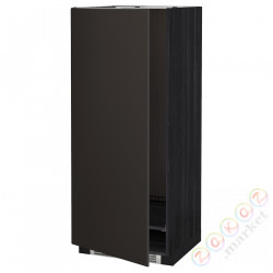 ⭐METOD⭐Шкаф, высокий лед/проживающий, черный/Кунгсбака антрацит, 60x60x140 cm⭐ИКЕА-19212304