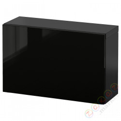 ⭐BESTA⭐Комбинация навесных шкафов, Черно-коричневый/Selsviken gloss/черный, 60x22x38 cm⭐ИКЕА-29429275