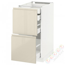 ⭐METOD / MAXIMERA⭐Sсstj 2fr/2n/śr/в шу, белый/Voxtorpглянцевый светло-бежевый, 40x60 cm⭐ИКЕА-89142906