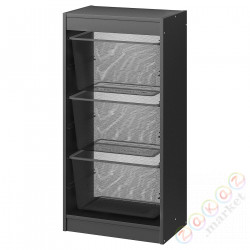 ⭐TROFAST⭐Книжный шкаф с контейнерами, Серый/темно-серый, 46x30x94 cm⭐ИКЕА-49515093