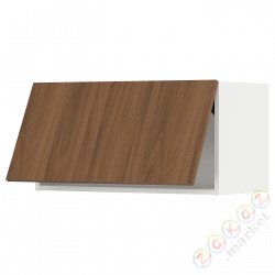 ⭐METOD⭐Шкаф навесной горизонтальный с кнопкой открывания, белый/Tistorp подражаниеacja коричневыйowego орехa, 80x40 cm⭐ИКЕА-69519207