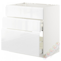 ⭐METOD / MAXIMERA⭐Форма L + 3F/2шу, белый/Блеск Voxtorp/белый, 80x60 cm⭐ИКЕА-79254980