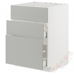 ⭐METOD / MAXIMERA⭐Постоянный шкаф/капюшон zint. с ящиками, белый/Havstorp светло-серый, 60x60 cm⭐ИКЕА-99538351