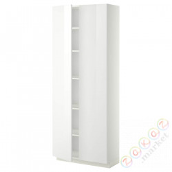 ⭐METOD⭐Высокий шкаф/полки, белый/Рингхульт белый, 80x37x200 cm⭐ИКЕА-69469542