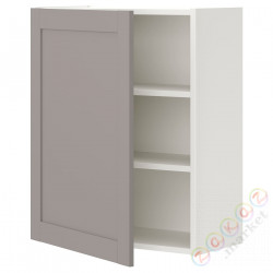 ⭐ENHET⭐настенный шкаф 2полки/дверь, белый/серая рамка, 60x32x75 cm⭐ИКЕА-99320979