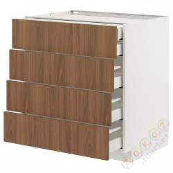 ⭐METOD / MAXIMERA⭐Sза stj 4fr/2n/3śr шу, белый/Tistorp подражаниеacja коричневыйowego орехa, 80x60 cm⭐ИКЕА-99518923