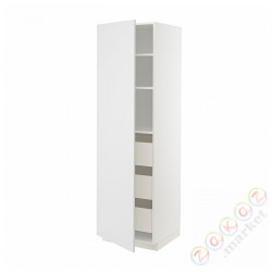 ⭐METOD / MAXIMERA⭐Высокий шкаф с ящики, белый/Stensund белый, 60x60x200 cm⭐ИКЕА-19409329