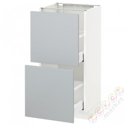 ⭐METOD / MAXIMERA⭐Шкаф/2 шу/, белый/Veddinge Серый, 40x37 cm⭐ИКЕА-59051417