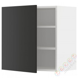 ⭐METOD⭐Навесной шкаф с полками, белый/Nickebo матантрацит, 60x60 cm⭐ИКЕА-79497399