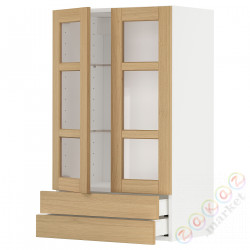 ⭐METOD / MAXIMERA⭐Sза c 2 стакан Drz/2 ящики, белый/Forsbacka дуб, 60x100 cm⭐ИКЕА-99509400