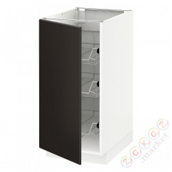 ⭐METOD⭐Гардероб с проволочной корзиной, белый/Кунгсбака антрацит, 40x60 cm⭐ИКЕА-79455059