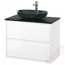 ⭐ANGSJON / OXMYREN⭐Sзаf umyw сящики/umyw/bateria, глянцевый белый/имитация черного мрамора, 82x49x77 cm⭐ИКЕА-99521416