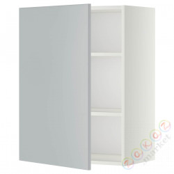 ⭐METOD⭐Навесной шкаф с полками, белый/Veddinge Серый, 60x80 cm⭐ИКЕА-49463254