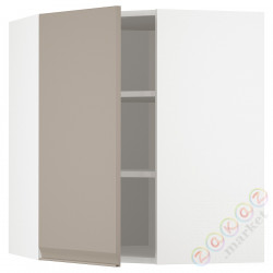 ⭐METOD⭐Навесной угловой шкаф с полками, белый/Upplöv матciemnoбежевый, 68x80 cm⭐ИКЕА-29491899