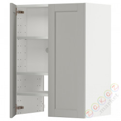 ⭐METOD⭐Шкаф okaнадa сполка/Drzс упражнениями, белый/Lerhyttan светло-серый, 60x80 cm⭐ИКЕА-79504535